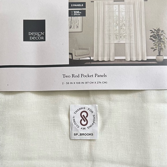 🎁Design Decor 2 Rod Pocket Panels - 38” x 108” - Belgian Snowflake - DD169E - Picture 5 of 7